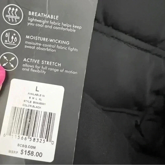 NWT BCBGMaxazria Black Active Zip Jacket, Size Large - Picture 7 of 8